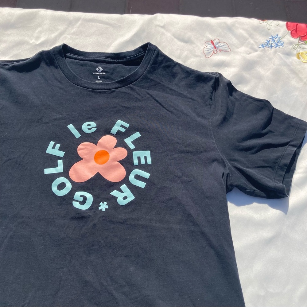GOLF LE FLEUR flower graphic tee, LARGE